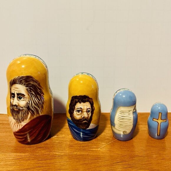 Matryoshka Nesting Dolls Life of Jesus Christ Nativity 10 Pcs Russian Signed VTG - Picture 10 of 14